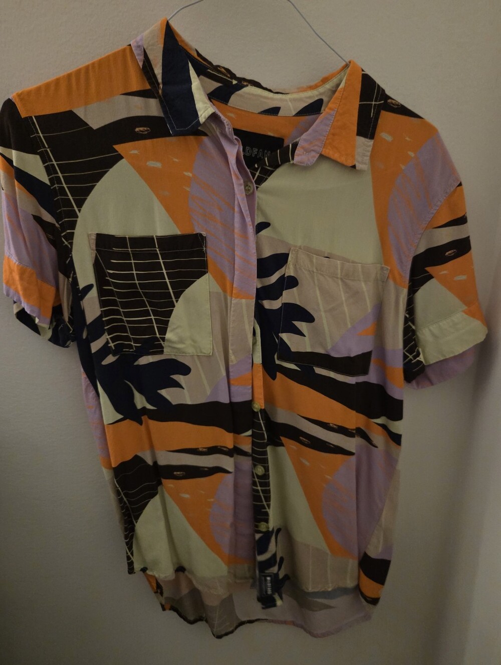 Empower Tropical Wildfang Short Sleeve Button Shirt Small